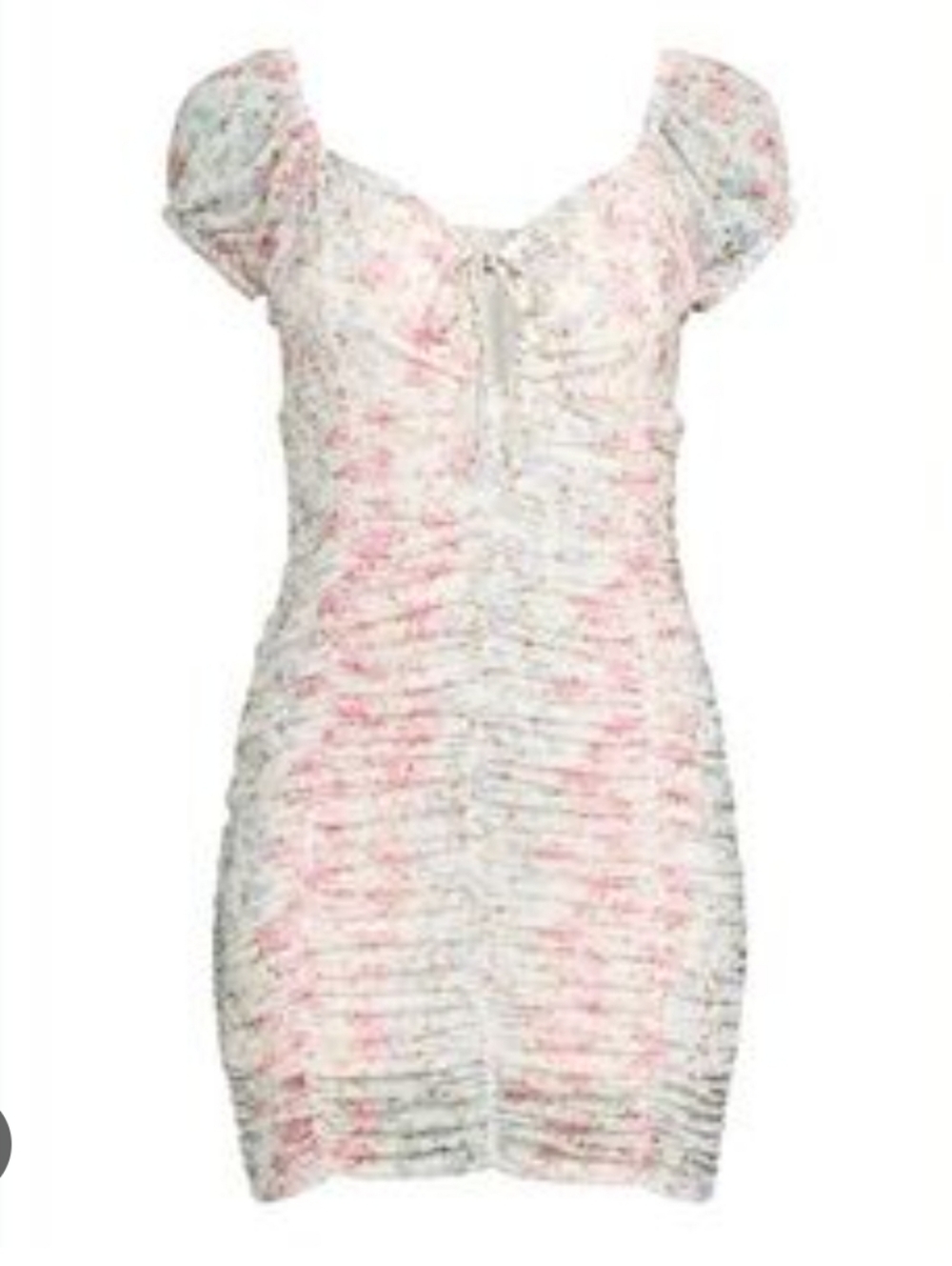 Madden Mini Dress Floral Sweetheart Bodycon Ruched Size XL Coquette Cottagecore